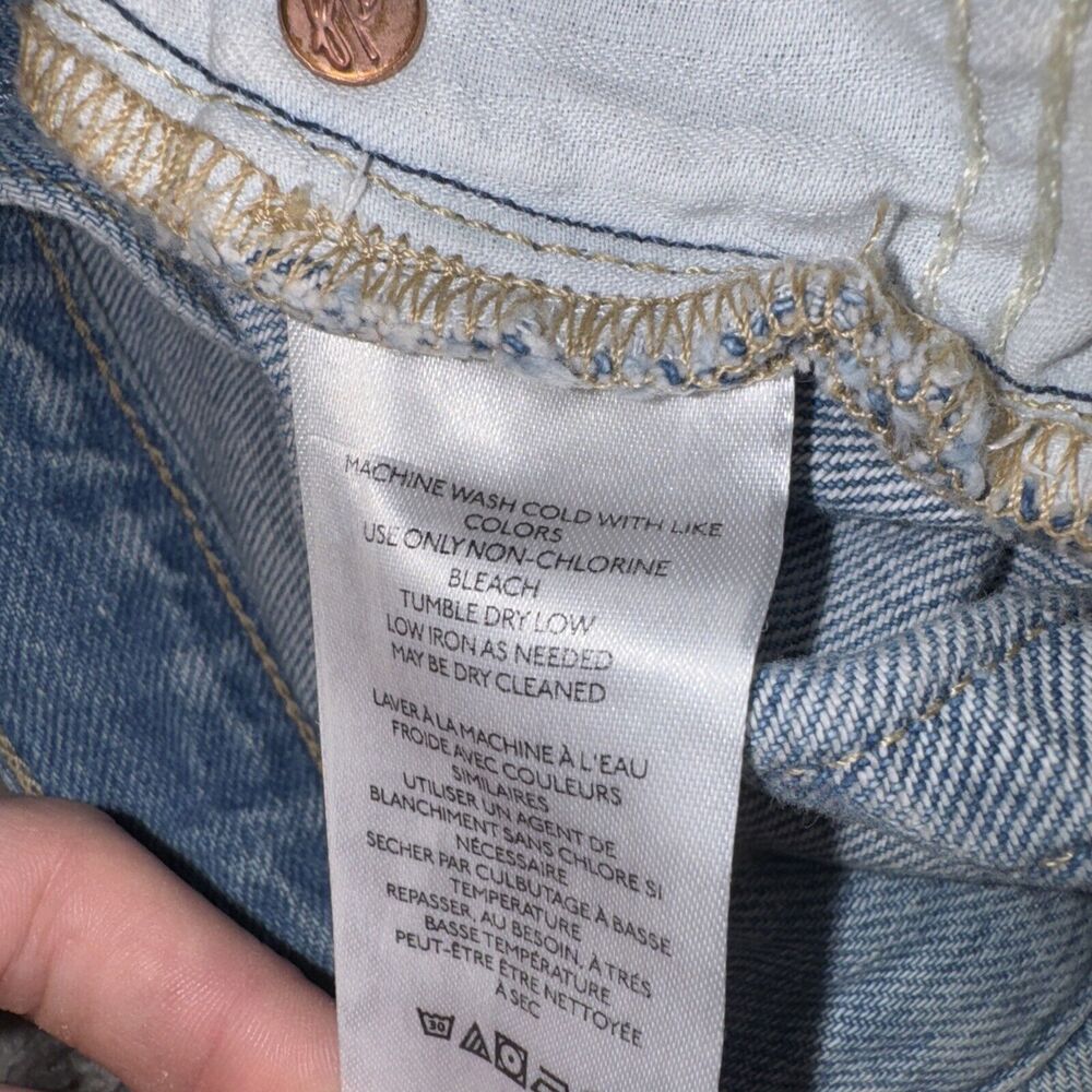 Free People Maggie Jean Shorts Distressed Sz 24 Mid Rise Cut Off Light Wash S10 - Picture 4 of 5